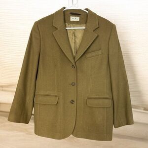 VTG L.L. Bean Women's Khaki Blazer.Wool and Cashmere.